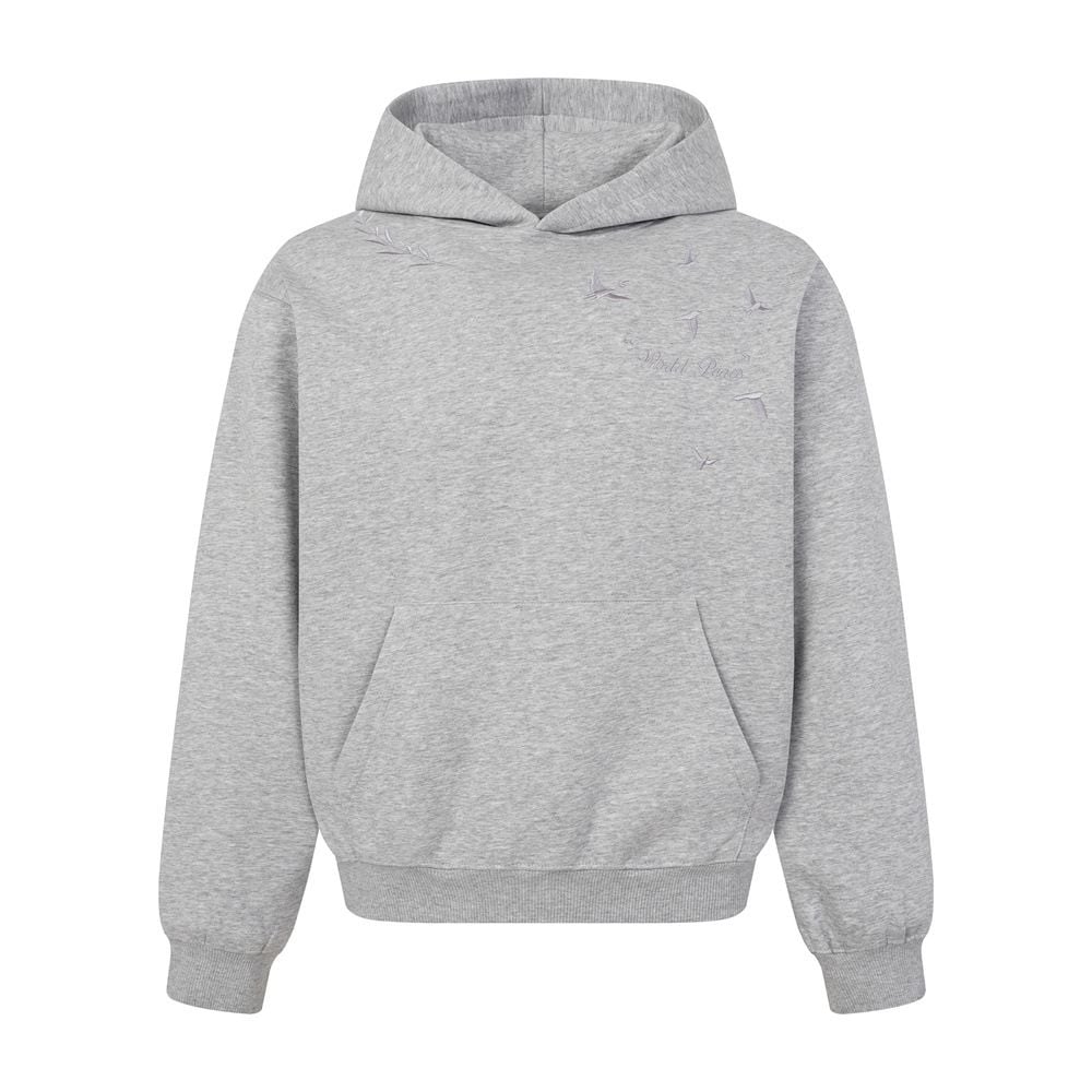 Men Street‑Style Pullover Hoodie, Unique Floral Embroidery Design, Loose Casual Sweatshirt for Spring and Autumn