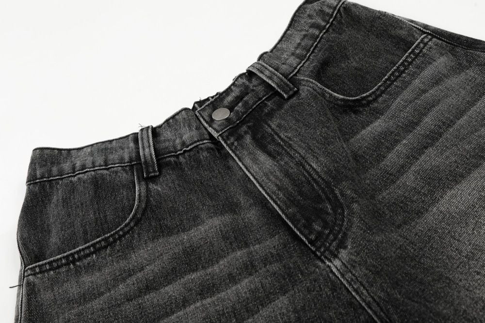 Men's Punk Vintage Washed Denim Cargo Shorts Vibe Style