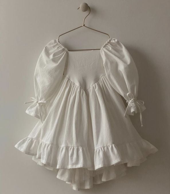 Korean Style Embroidered Short Sleeve Romper, Cotton Bodysuit for Baby Girls
