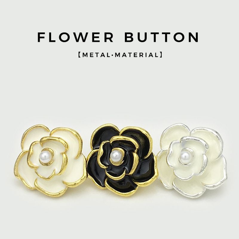 Elegant Floral Buttons 3D Lotus Metal Buttons