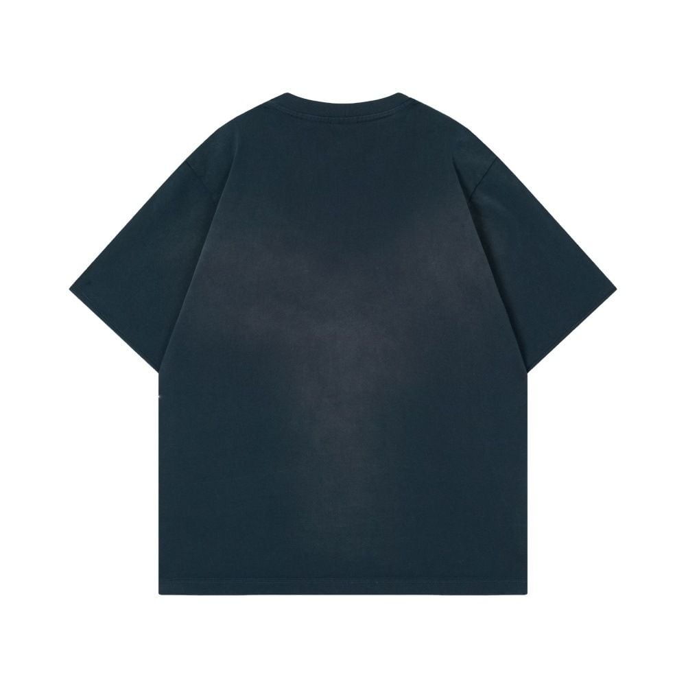 Spray-painted vintage dirty-wash cotton loose casual short sleeves for summer