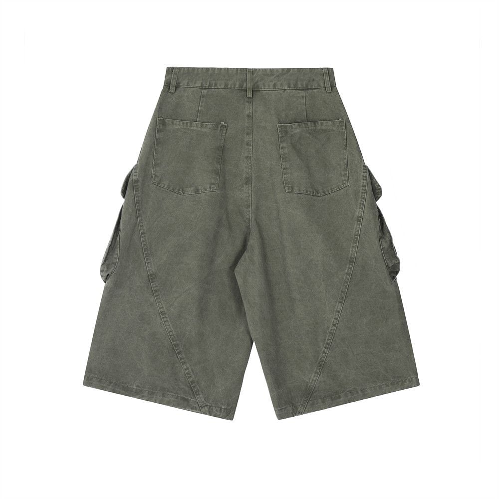 Men's summer cargo shorts with irregular large pockets