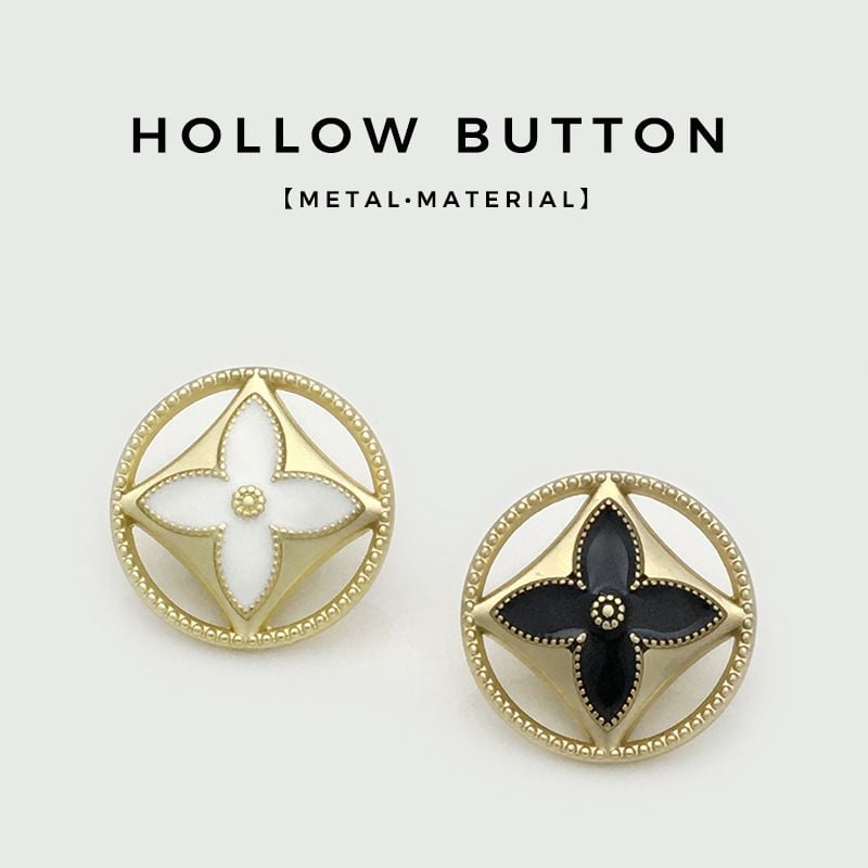 Premium Hollow Clover Buttons, Decorative Fasteners for Women's Coats & Trench Coats
