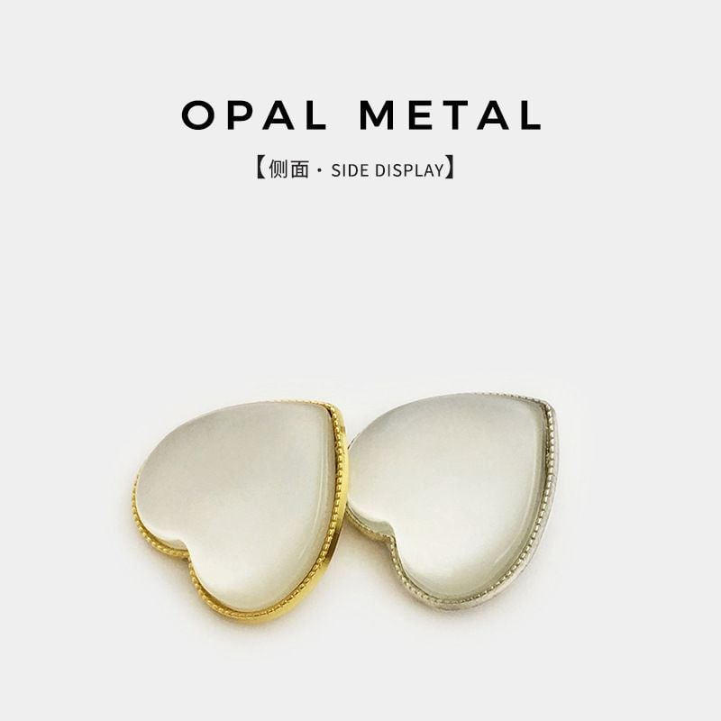 Premium Heart Shaped Cat's Eye Buttons, Elegant Decorative Fasteners