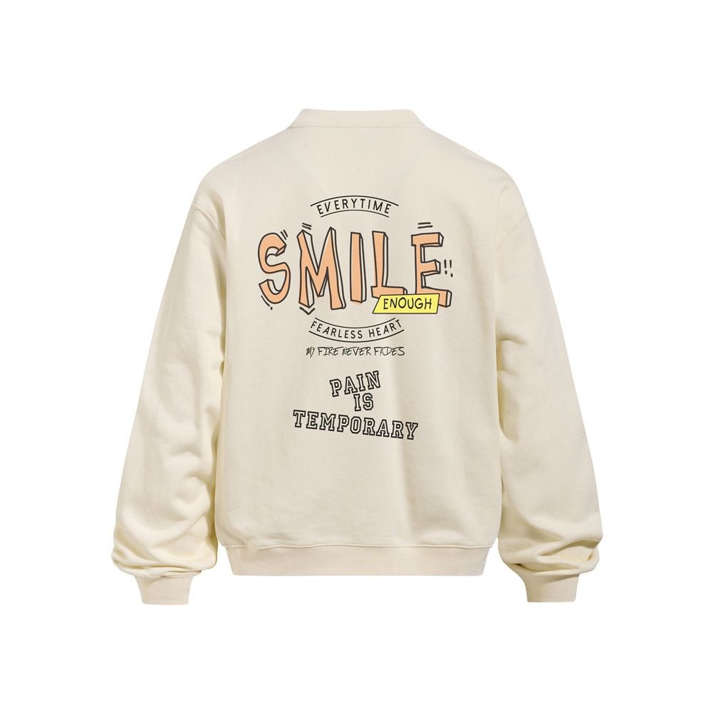 Men Vibe Streetwear Crew Neck Sweatshirt, American‑Style Creative Letter Print, Loose Casual Sport Pullover for Spring Autumn