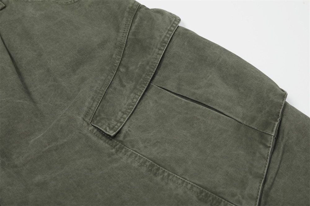 Men's summer cargo shorts with irregular large pockets