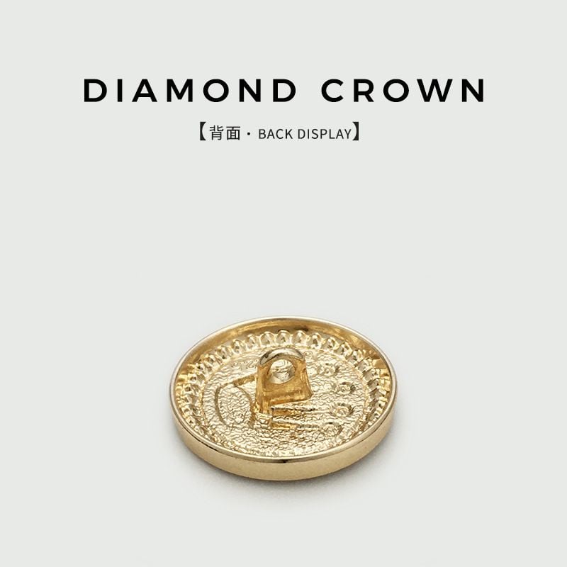 Premium Round Rhinestone Crown Buttons British Style Buttons for Suits