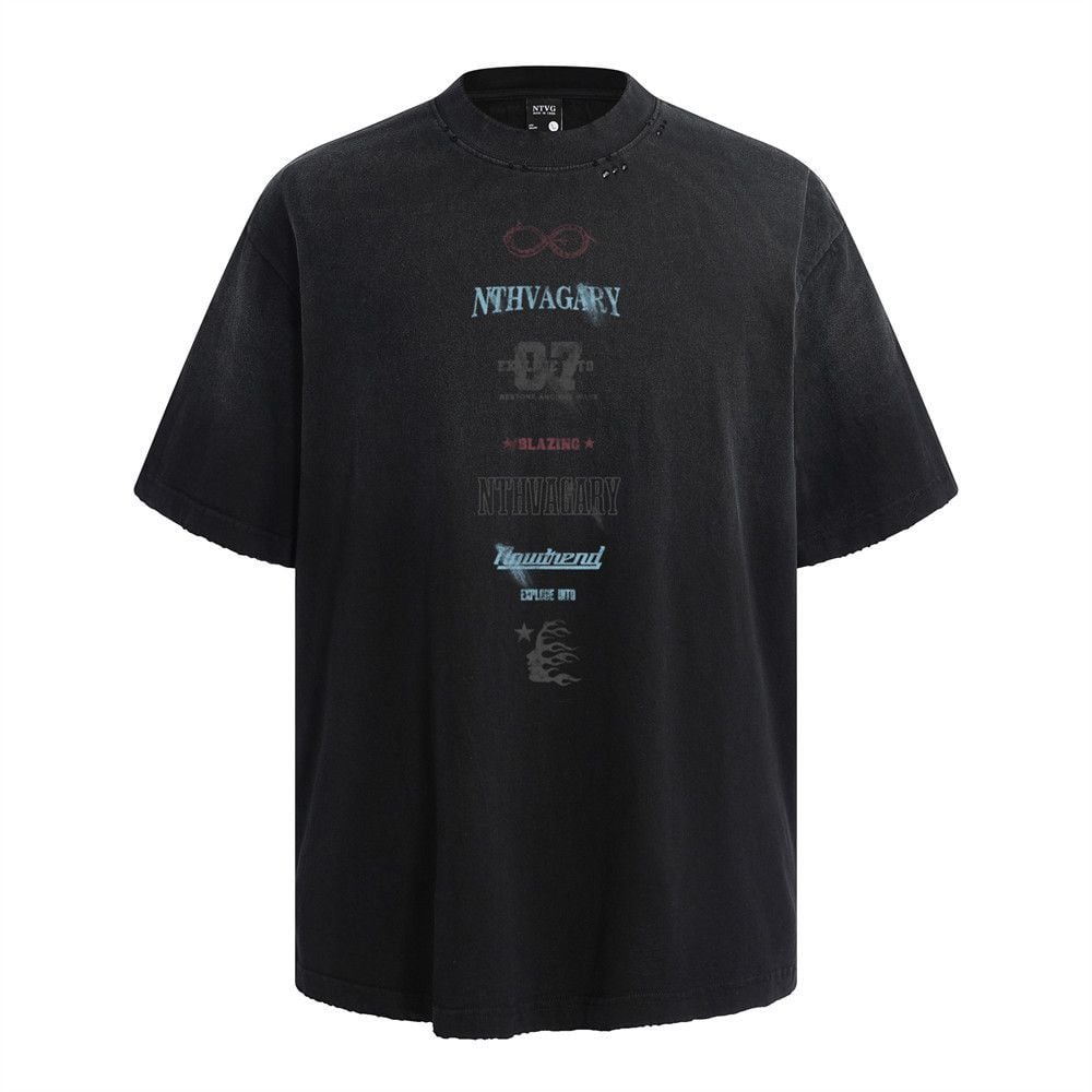 Men’s Airbrush Tie Dye Short Sleeve Crew Neck Cotton T-shirt