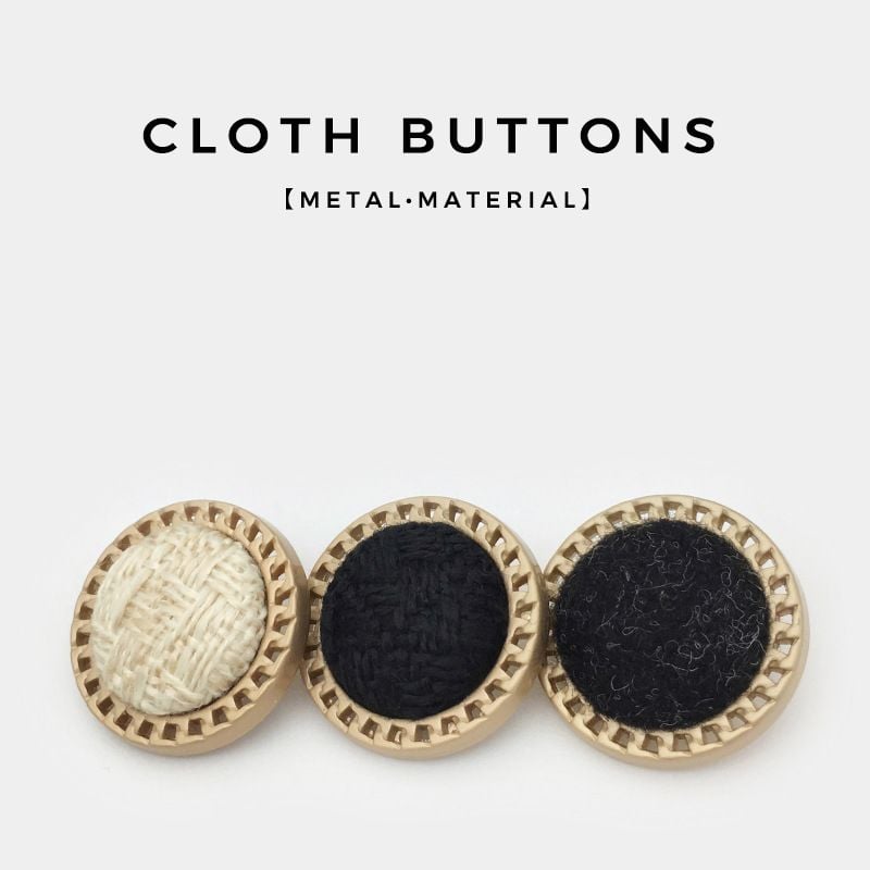 High-end Hepburn Style Hollow Edge Fabric Covered Metal Buttons