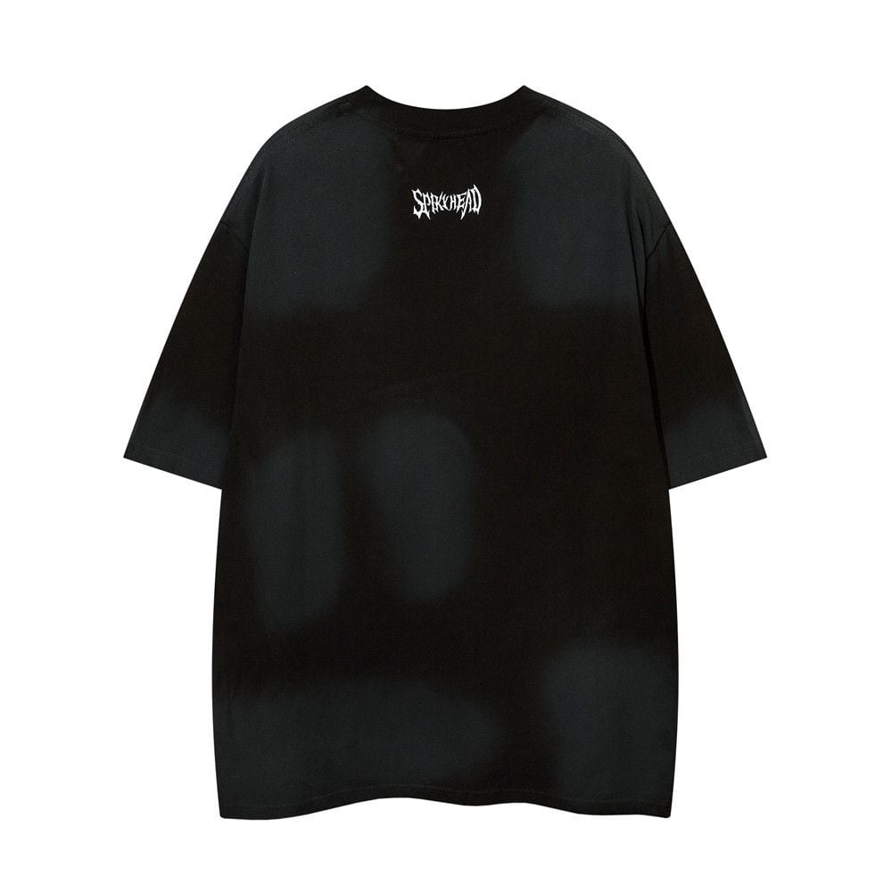 Men's tie-dye color-block short-sleeve T-shirt