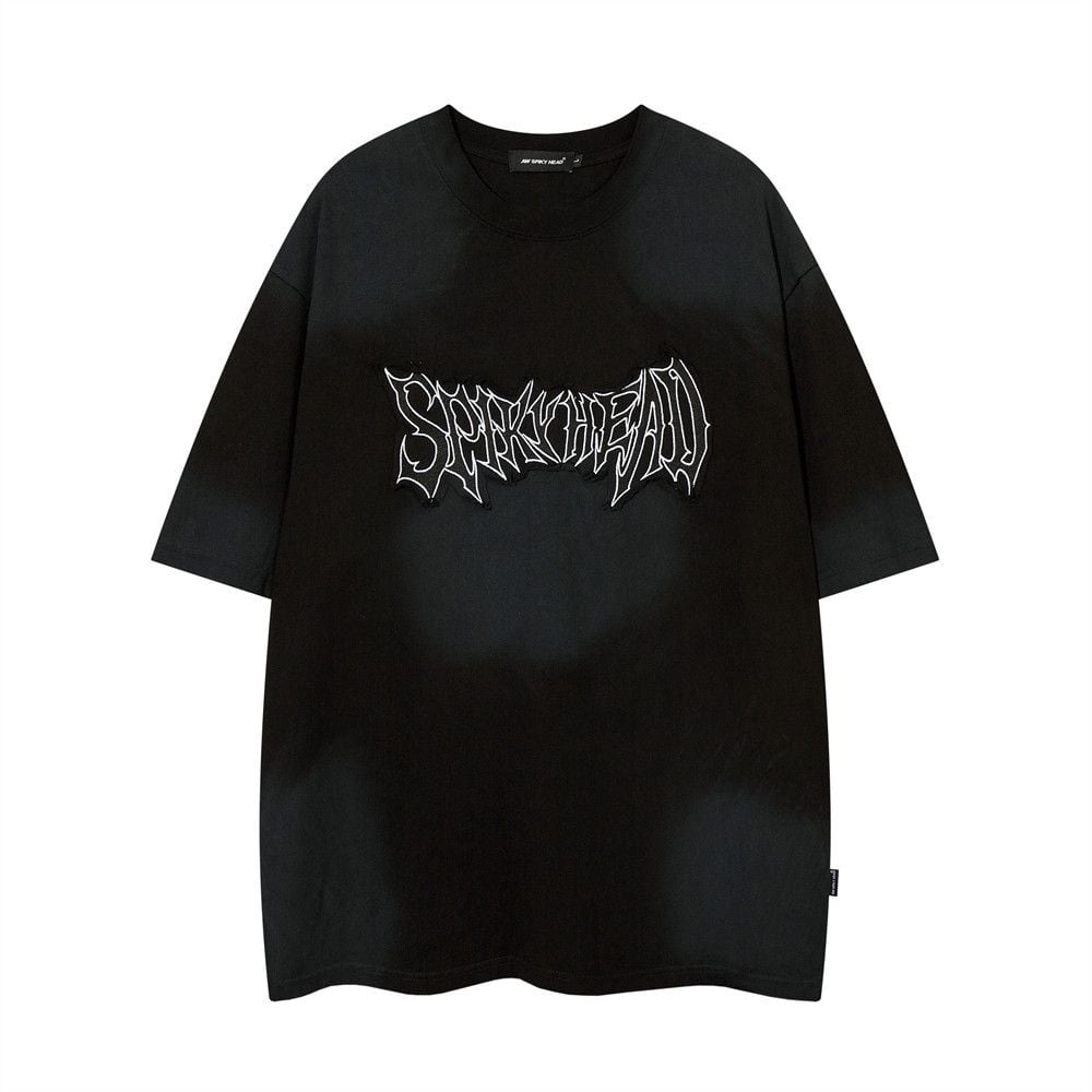 Men's tie-dye color-block short-sleeve T-shirt