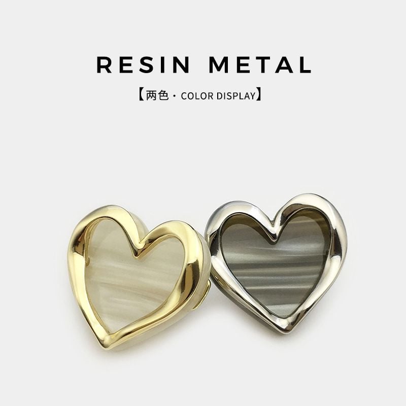 Premium Heart Shaped Metal Buttons, Stylish Decorative Fasteners