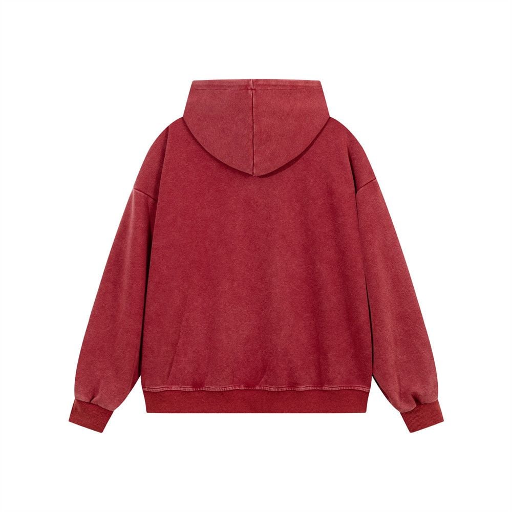 Men’s Color‑Block Patchwork Washed Zip‑Up Hoodie, Hip‑Hop Streetwear Two‑Way Zipper Jacket