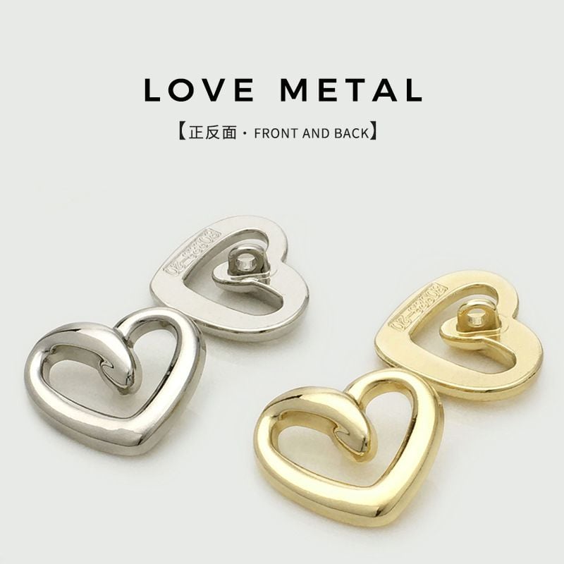 Metal Hollow Out Heart Sewing Buttons