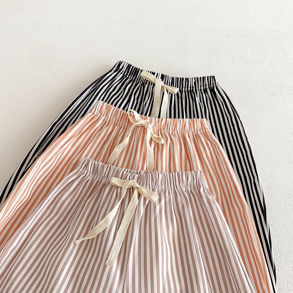 Spring Summer Striped Pants for Boys & Girls, Kids Loose Straight Leg Casual Trousers, Wide Leg Breathable Anti-Mosquito Long Pants