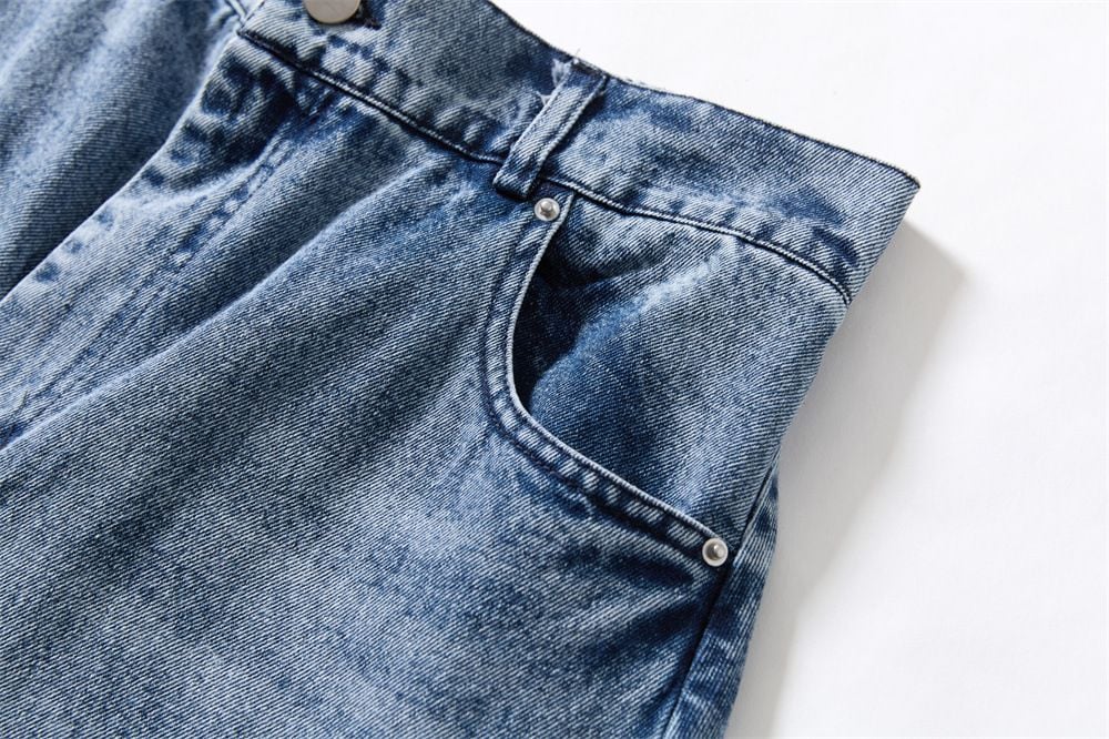 Men's Summer Loose Wide-Leg Denim Seven-Point Shorts