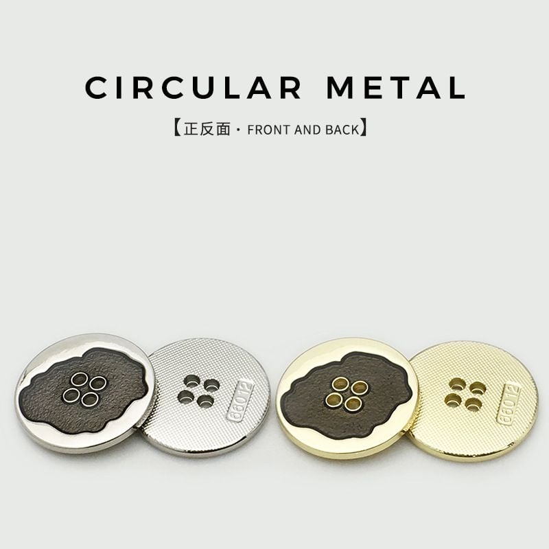 High-end Four-hole Flat Round Metal Fashion Buttons