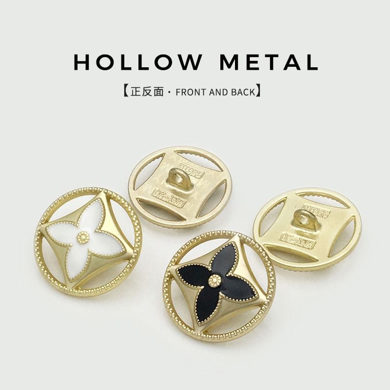 Premium Hollow Clover Buttons, Decorative Fasteners for Women's Coats & Trench Coats