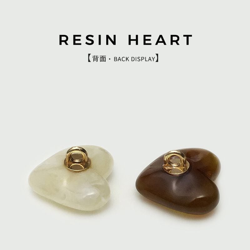 White Resin Irregular Concave-convex Surface Heart Buttons