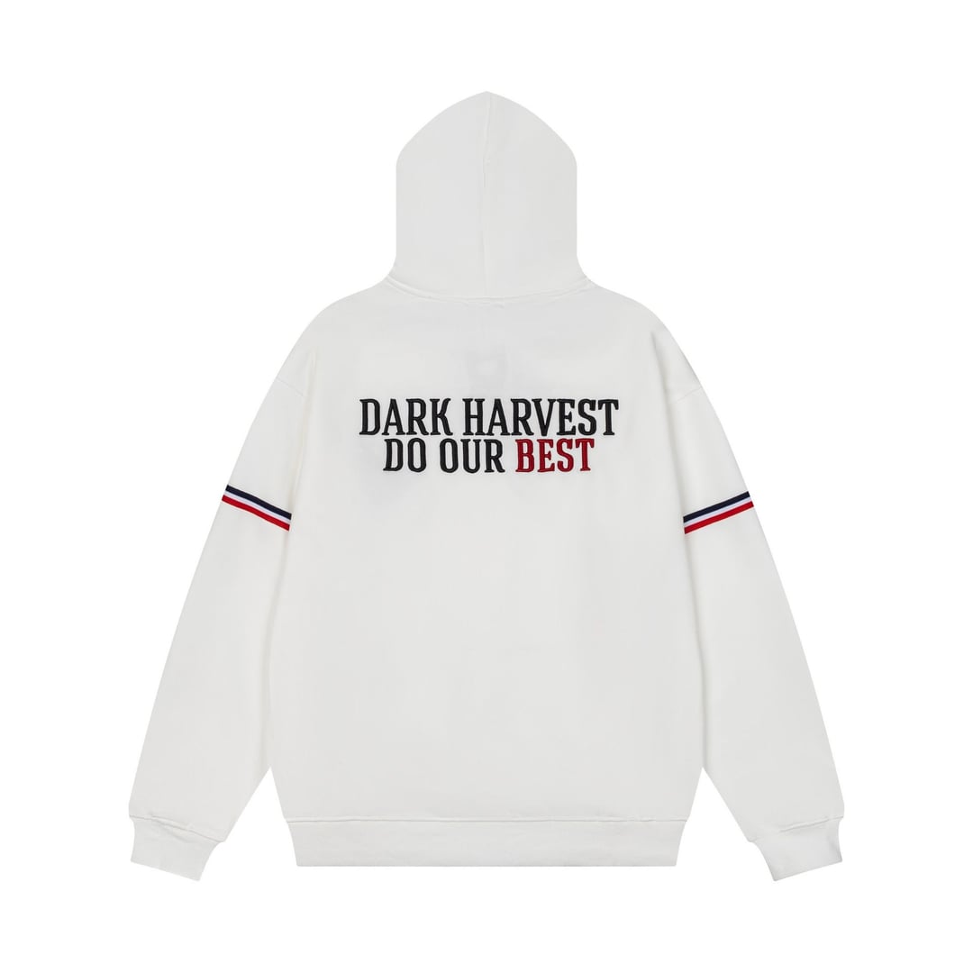 Men's American Streetwear Pullover Hoodie, 3D Raised Letter Embroidery, Loose Oversized Casual Sweatshirt for Spring & Autumn
