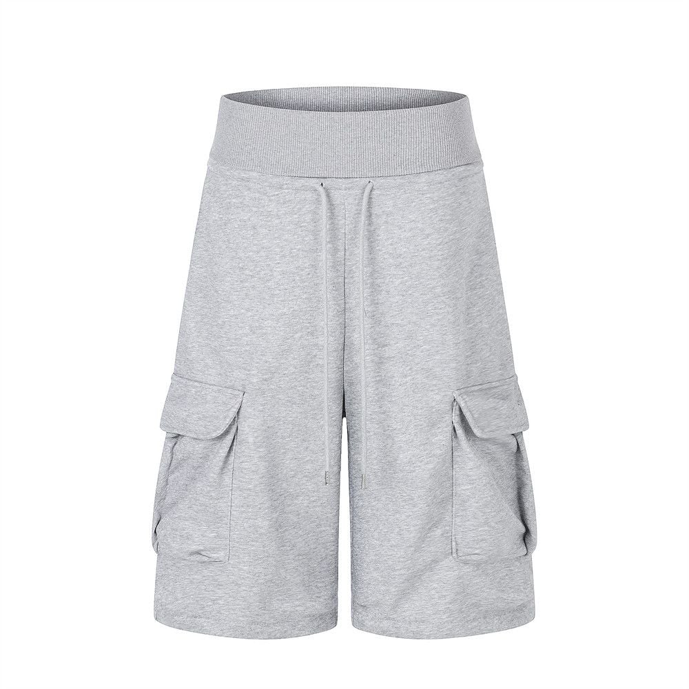 Men's Summer Solid Color Loose Vibe Trendy Cargo Seven-Point Pants