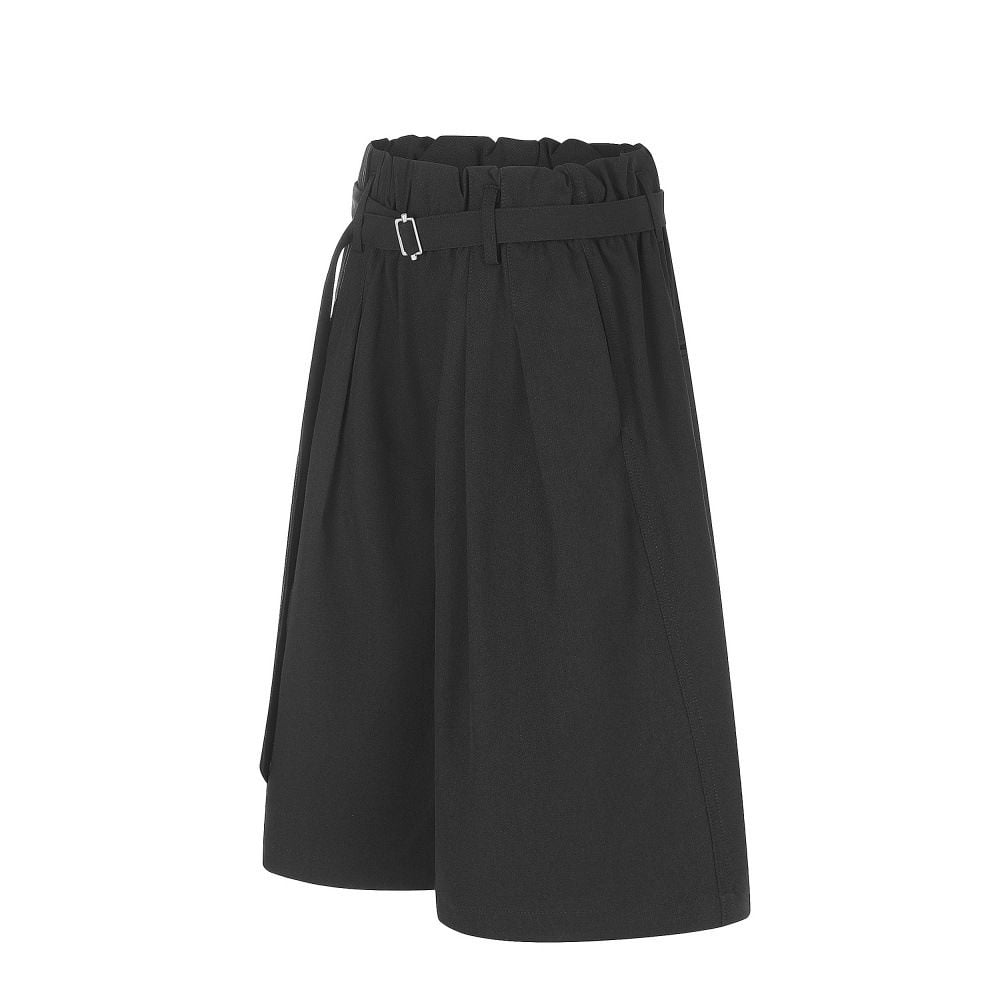 Men Solid Loose Wide‑Leg Suit Shorts, Japanese Street Style Versatile Casual 5‑Point Shorts