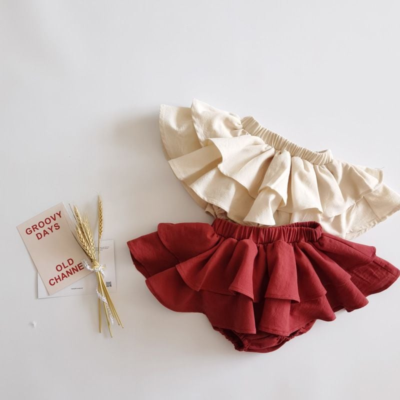 Summer Girls Shorts, Kids Outerwear Pants, Baby Skort, Tiered Fluffy Tutu Skirt