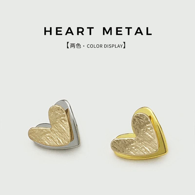 Irregular Metal Heart Buttons, Fashion Double Layer Heart Buttons