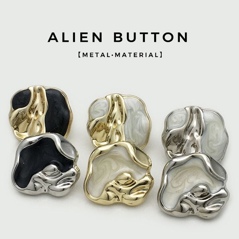 Fashion Two-tone Enamel Irregular High-grade Metal Buttons