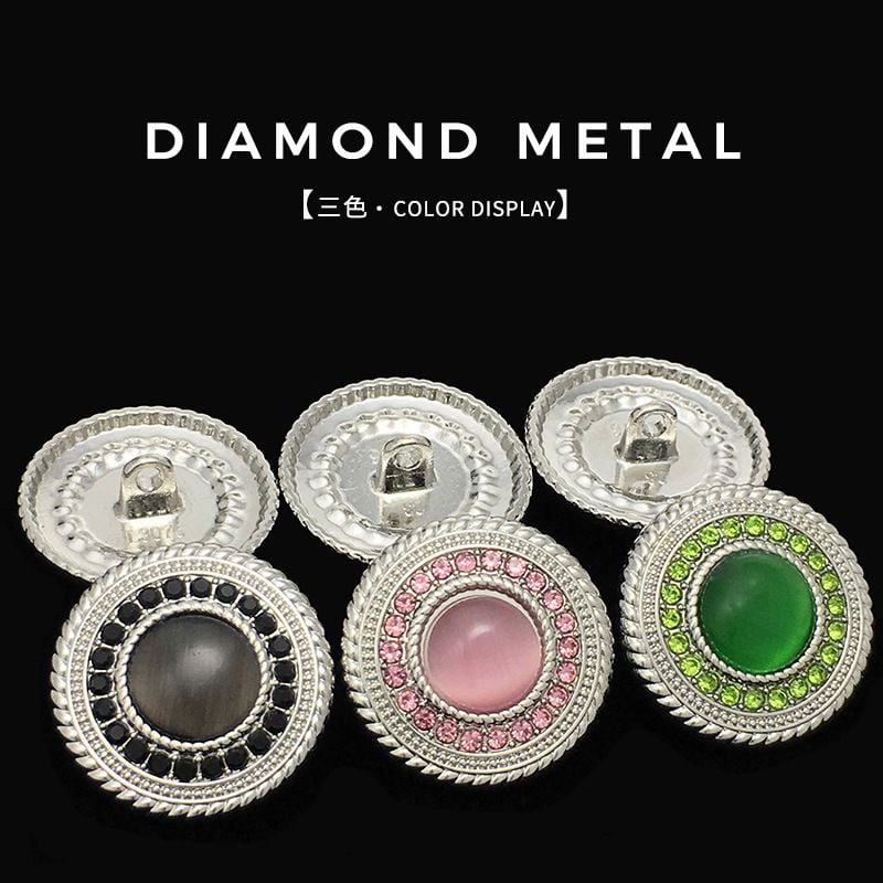 High-grade Cat's Eye Full Diamond Metal Buttons