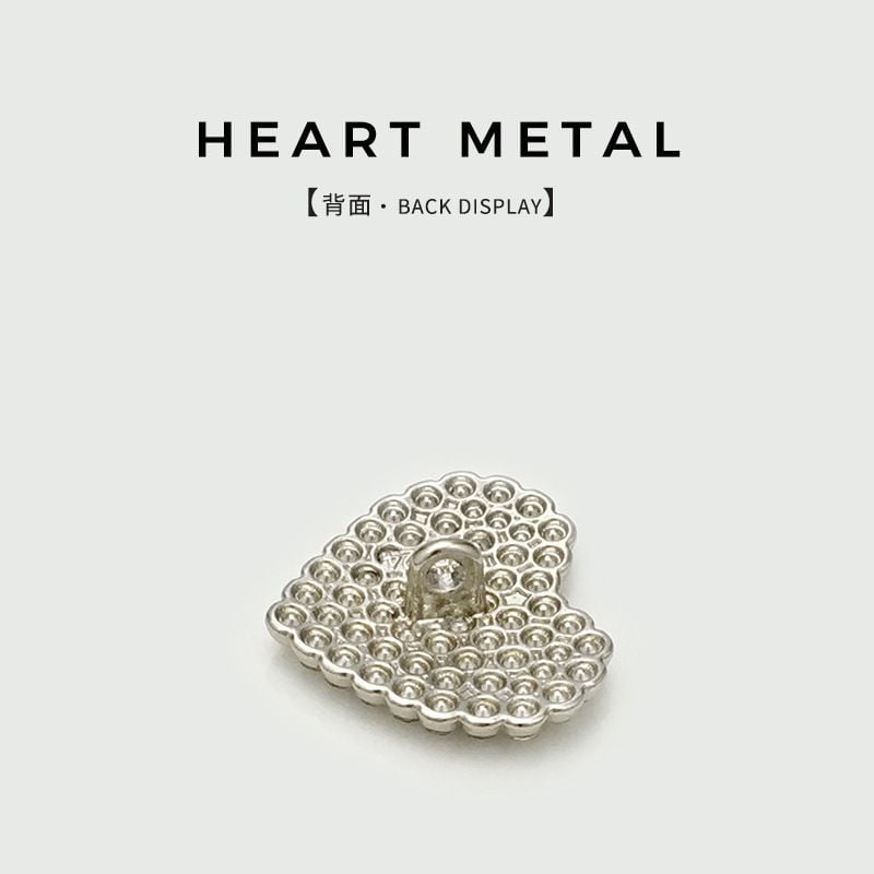 Luxury Metal Heart Rhinestone Buttons