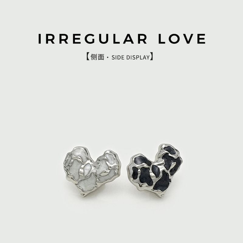 Vintage Irregular Heart Enamel Painted Metal Garment Buttons