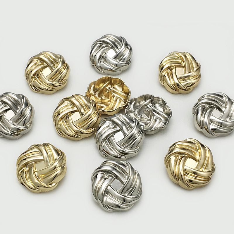 Retro Irregular Plaid Metal Sewing Buttons