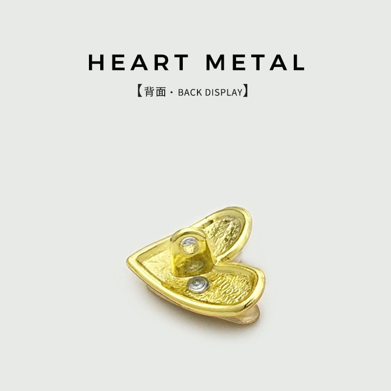 Irregular Metal Heart Buttons, Fashion Double Layer Heart Buttons