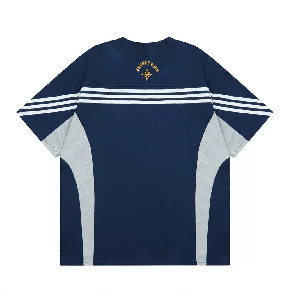 Men's color-block V-neck sports short-sleeve T-shirt for summer