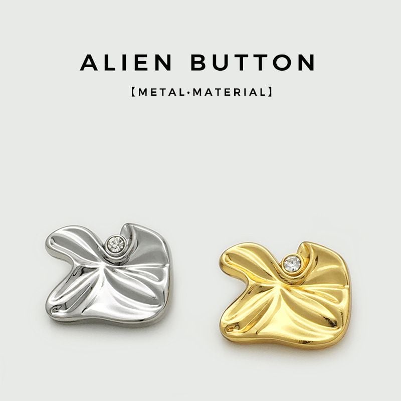 Premium Irregular Wavy Buttons with Rhinestones
