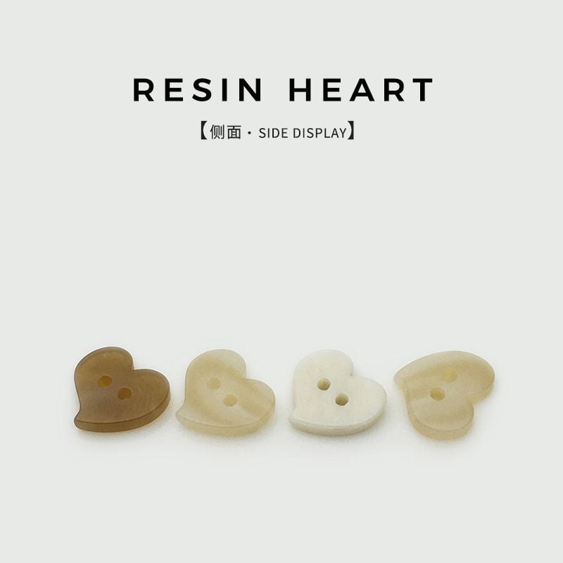 Vintage Two-hole Heart Resin Buttons