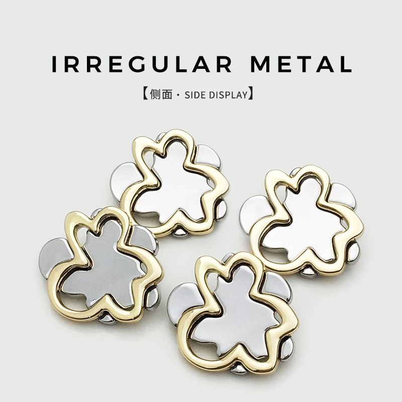 Irregular Metal Buttons, High-end & Stylish
