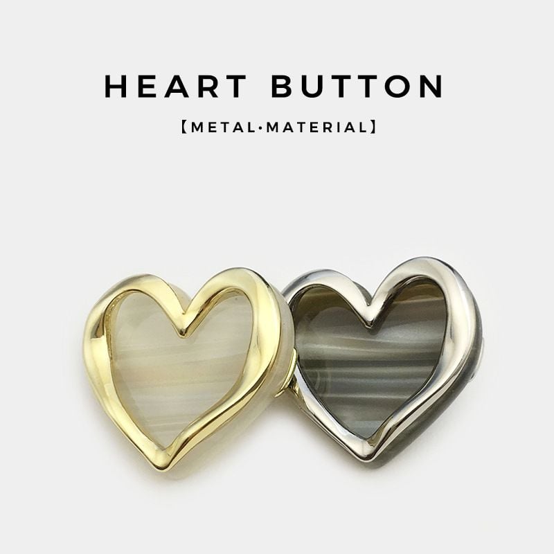 Premium Heart Shaped Metal Buttons, Stylish Decorative Fasteners
