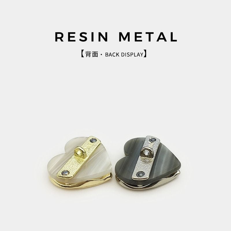 Premium Heart Shaped Metal Buttons, Stylish Decorative Fasteners