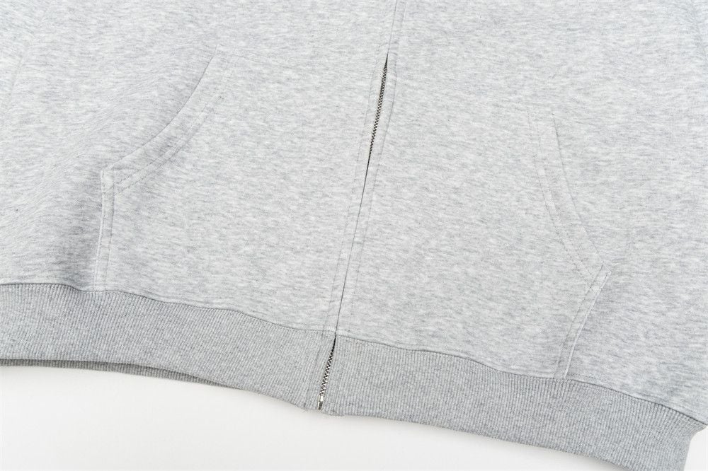 Gothic Letter Graphic Hooded Zip Sweatshirt, Men's Niche Street Style Loose Zip Up Outerwear Spring Autumn