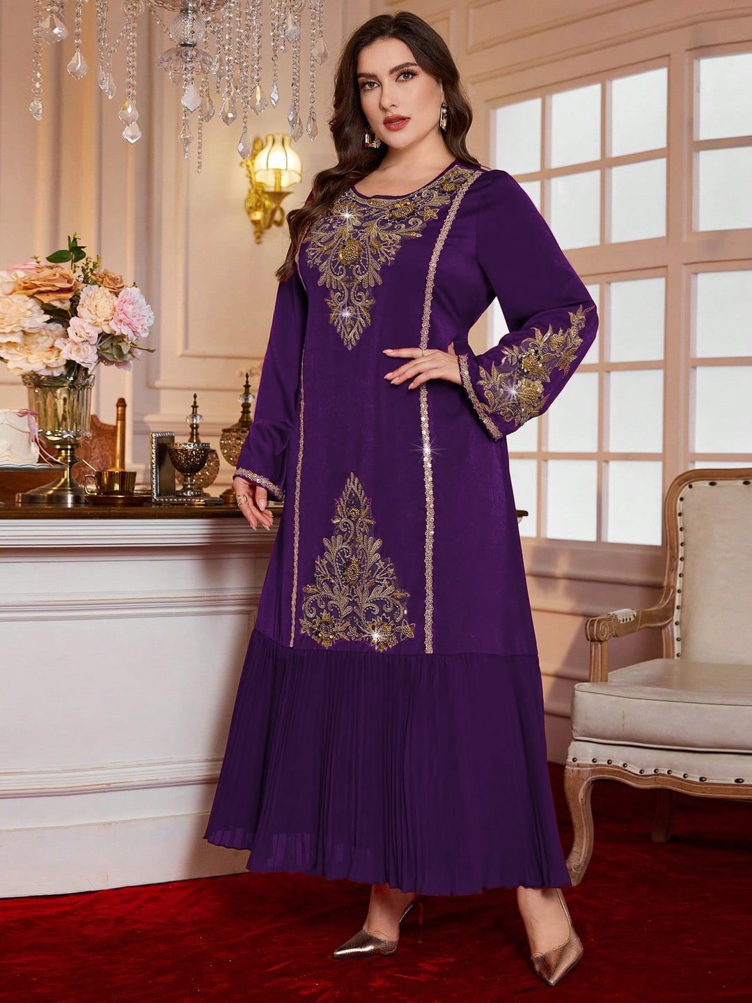 Plus Size Ethnic Style Loose Long Dress