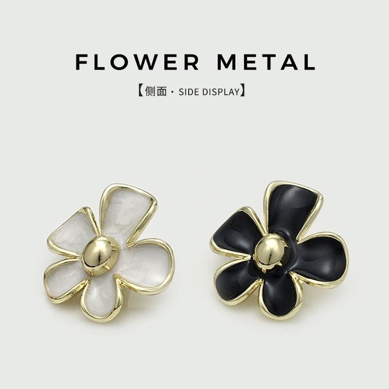 Premium Irregular Floral Metal Buttons