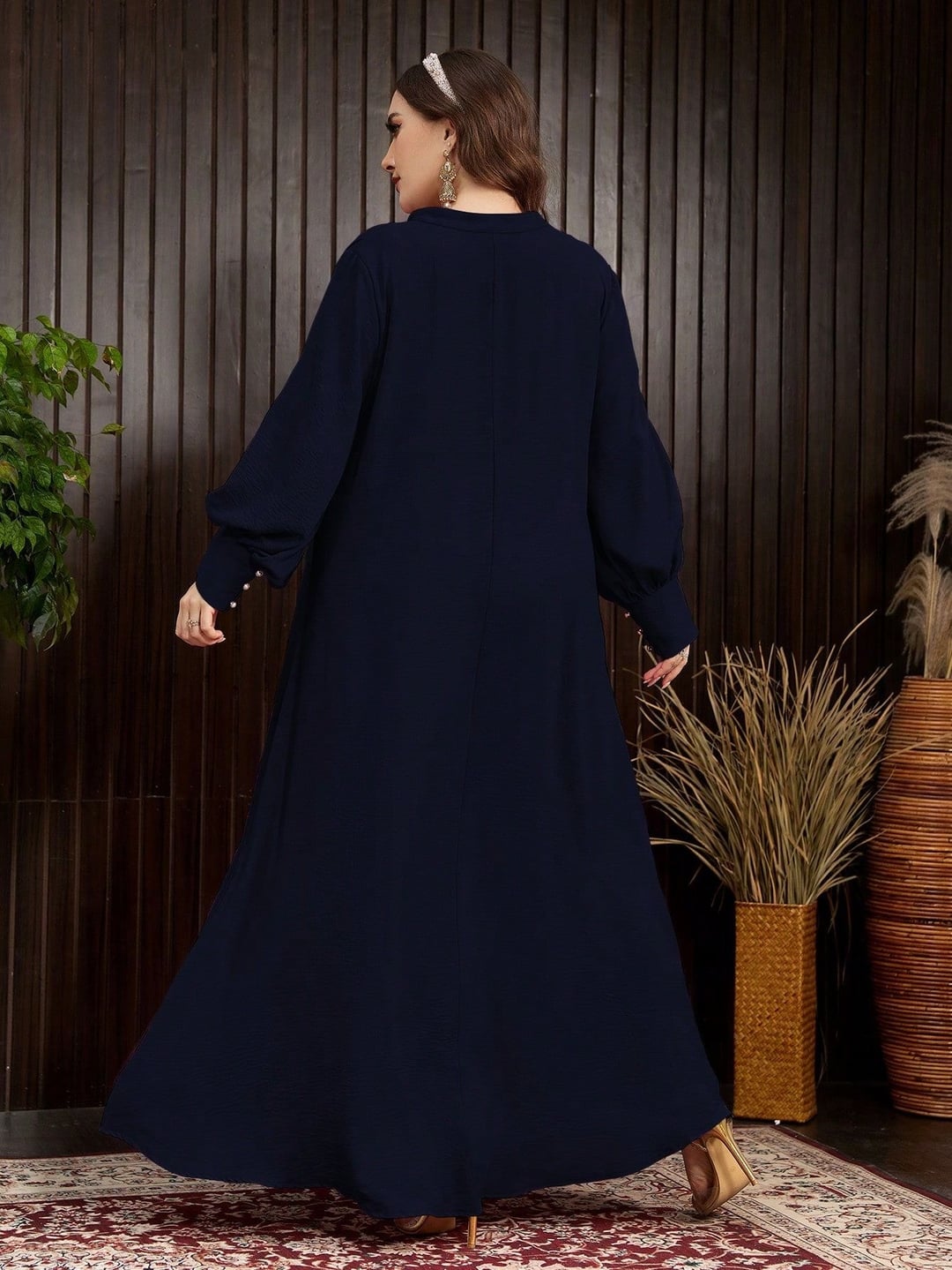 Plus size women dress, ladies abaya gown