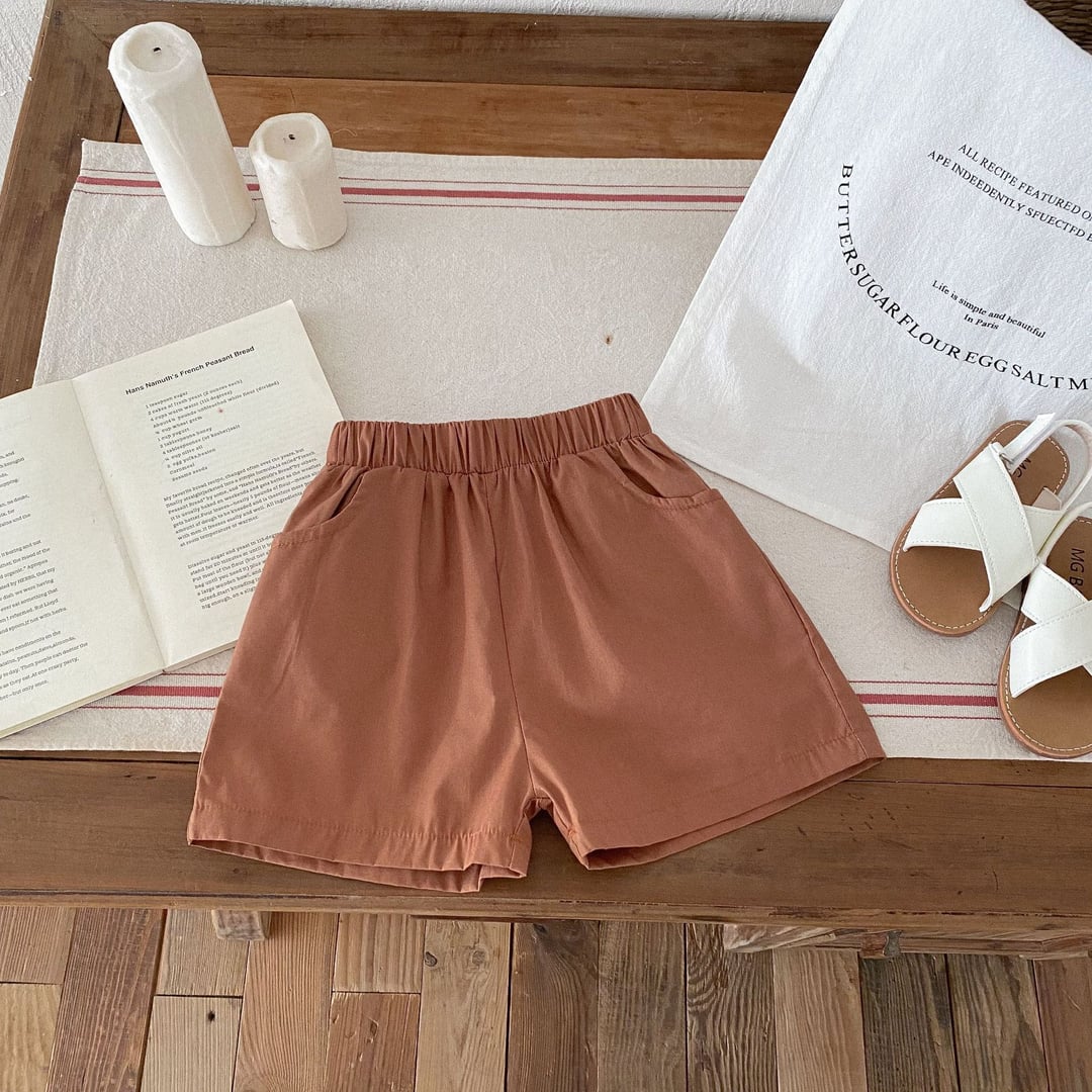 Summer Thin Cotton Shorts for Boys, Casual Pants with Pockets for Toddlers