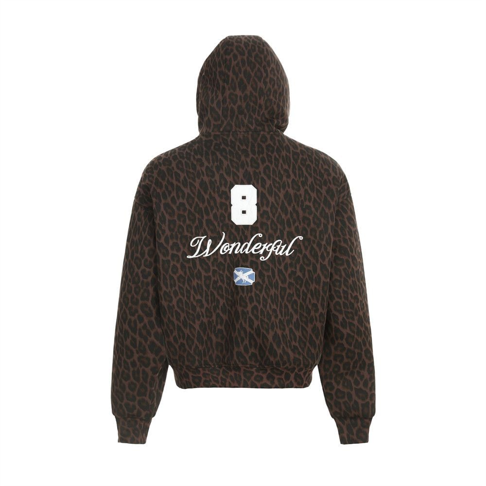 Men’s Leopard‑Print Two‑Way Zip‑Up Hoodie with Letter Embroidery, Loose Casual Vibe Streetwear for Spring & Autumn