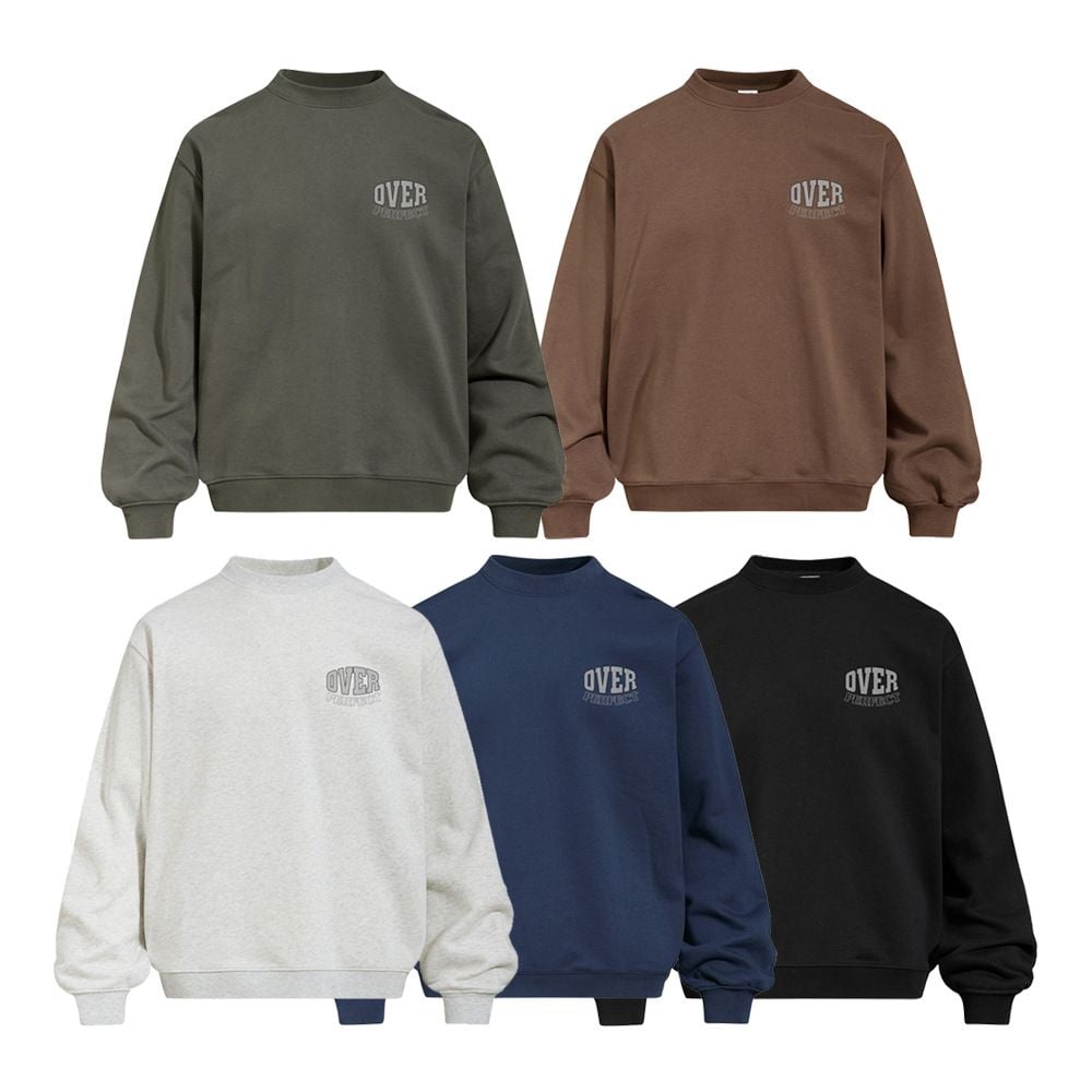 Men American‑Style Letter Print Crew Neck Pullover Sweatshirt, Heavyweight 420G Long‑Sleeve Street‑Wear Casual Sport Top for Spring Autumn