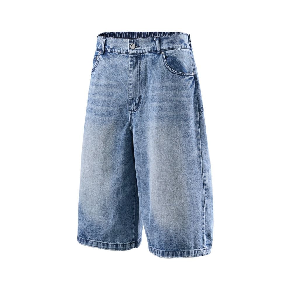 Men's Summer Loose Wide-Leg Denim Seven-Point Shorts