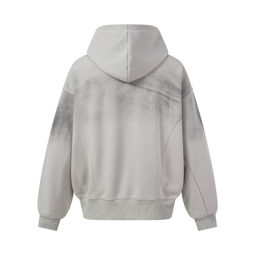 Men Hooded Jacket | Wasteland Tie‑Dye Distressed Finish, Punk Style, Multi‑Zipper Splicing, Asymmetrical Raw‑Edge Detail