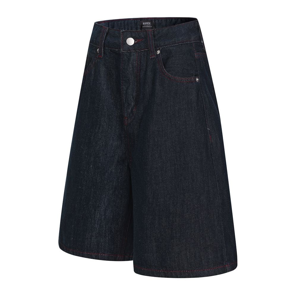 Men's High Street Vibe Denim Shorts Summer Loose Wide Leg
